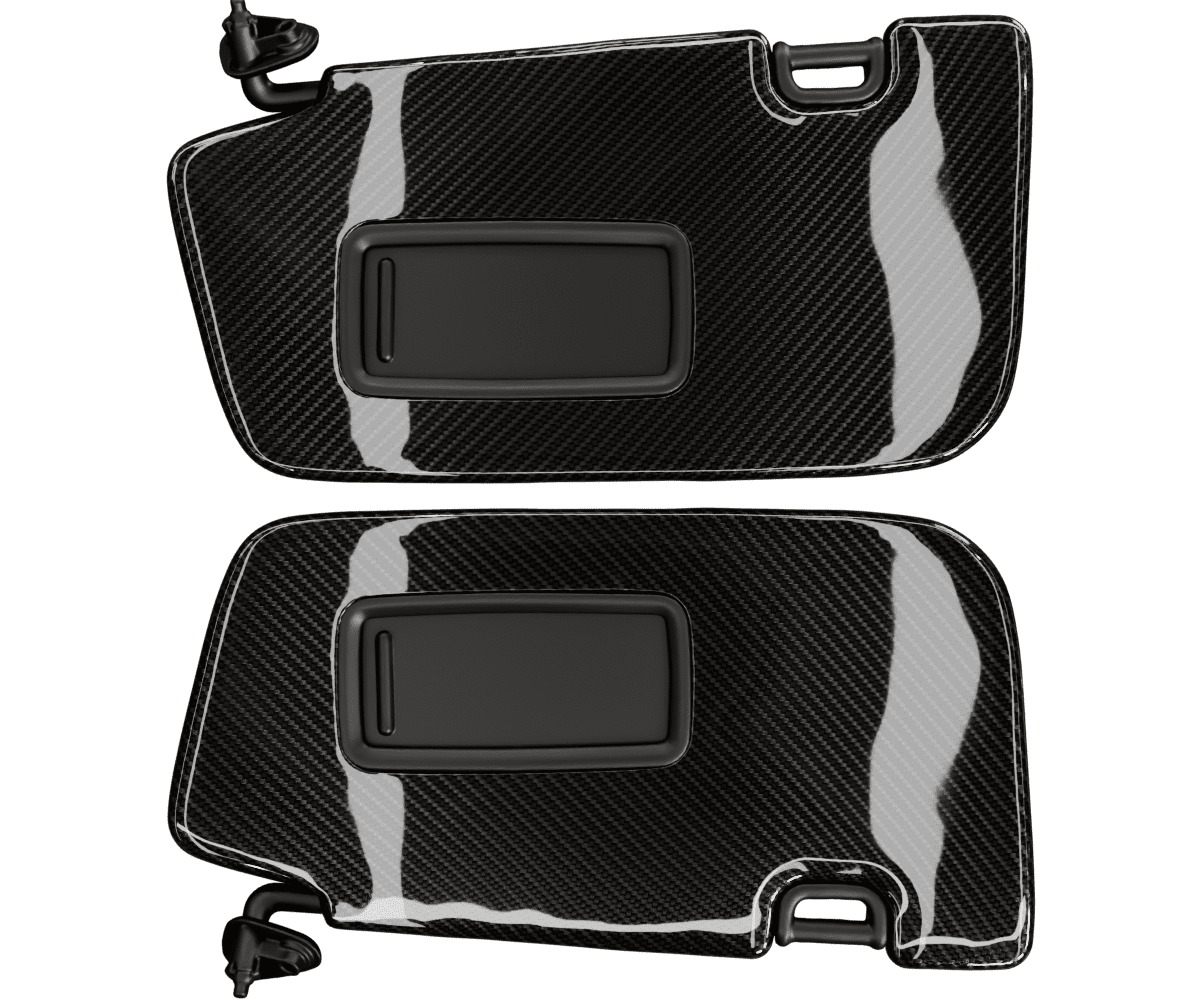 Subaru Impreza Carbon fiber sun-visors in a high gloss finish