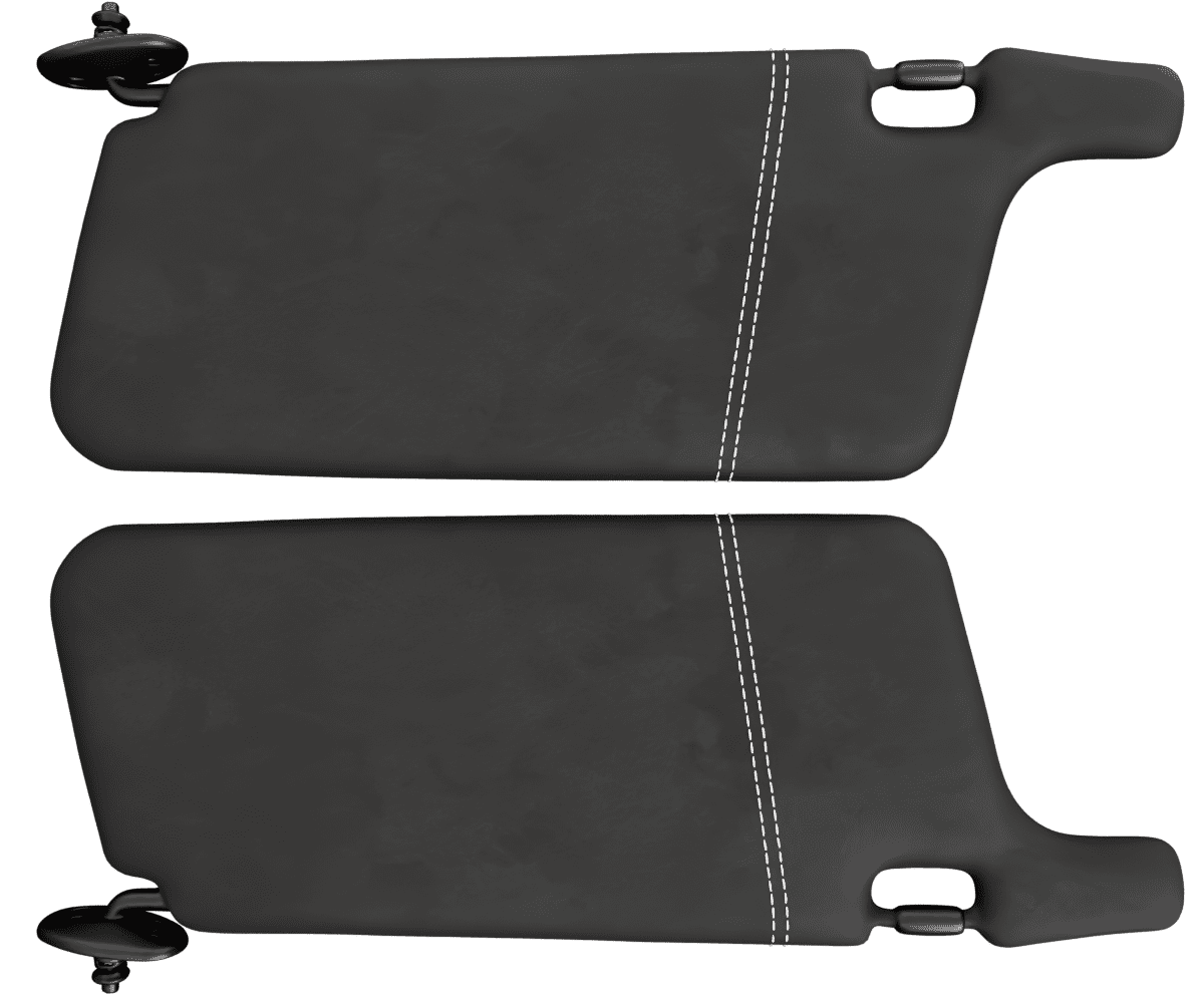 acura-integra Custom upholstered black Alcantara sun-visors with parallel stitching