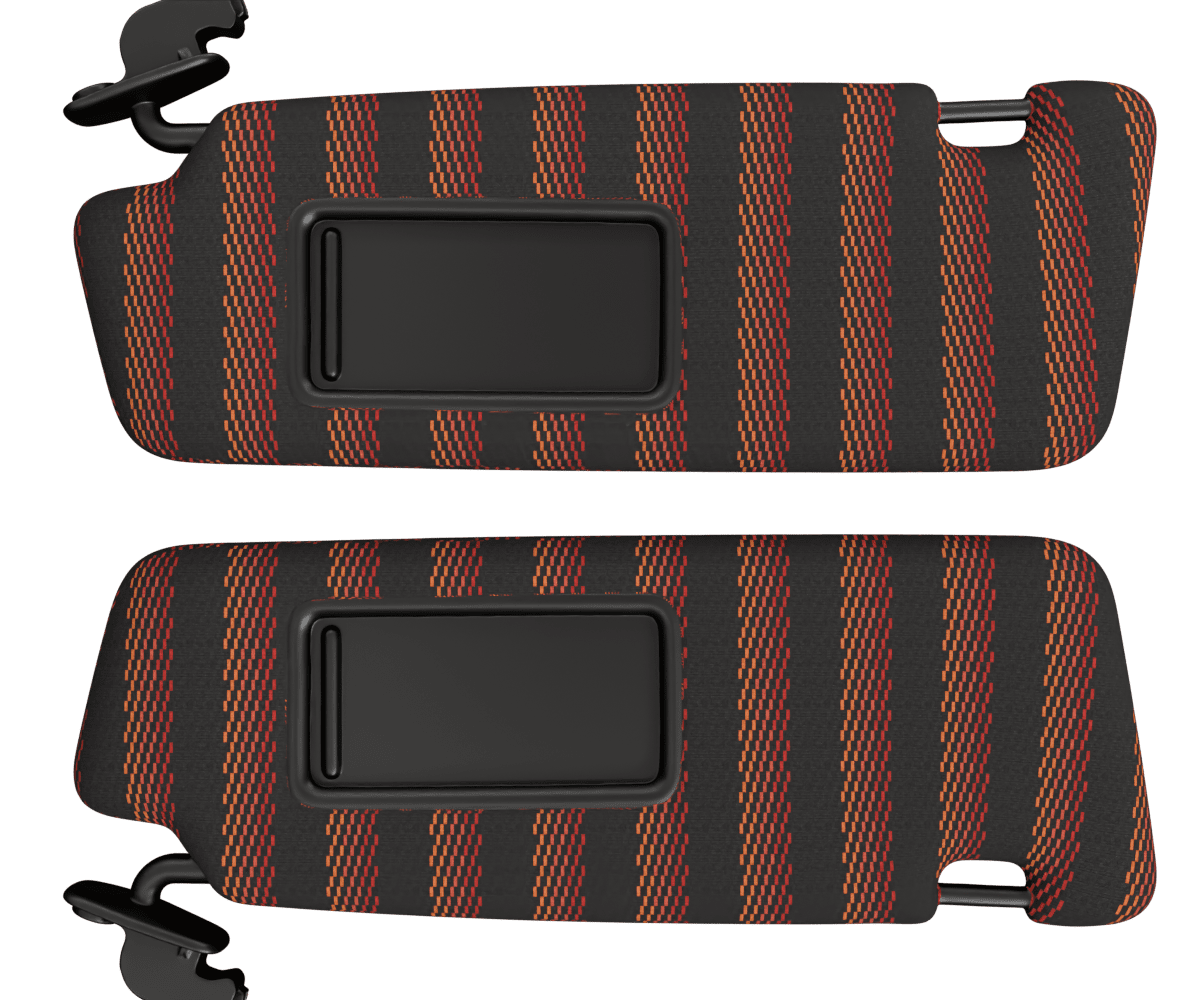 audi a4 OEM sun visors wrapped in 3 Mtech Red fabric