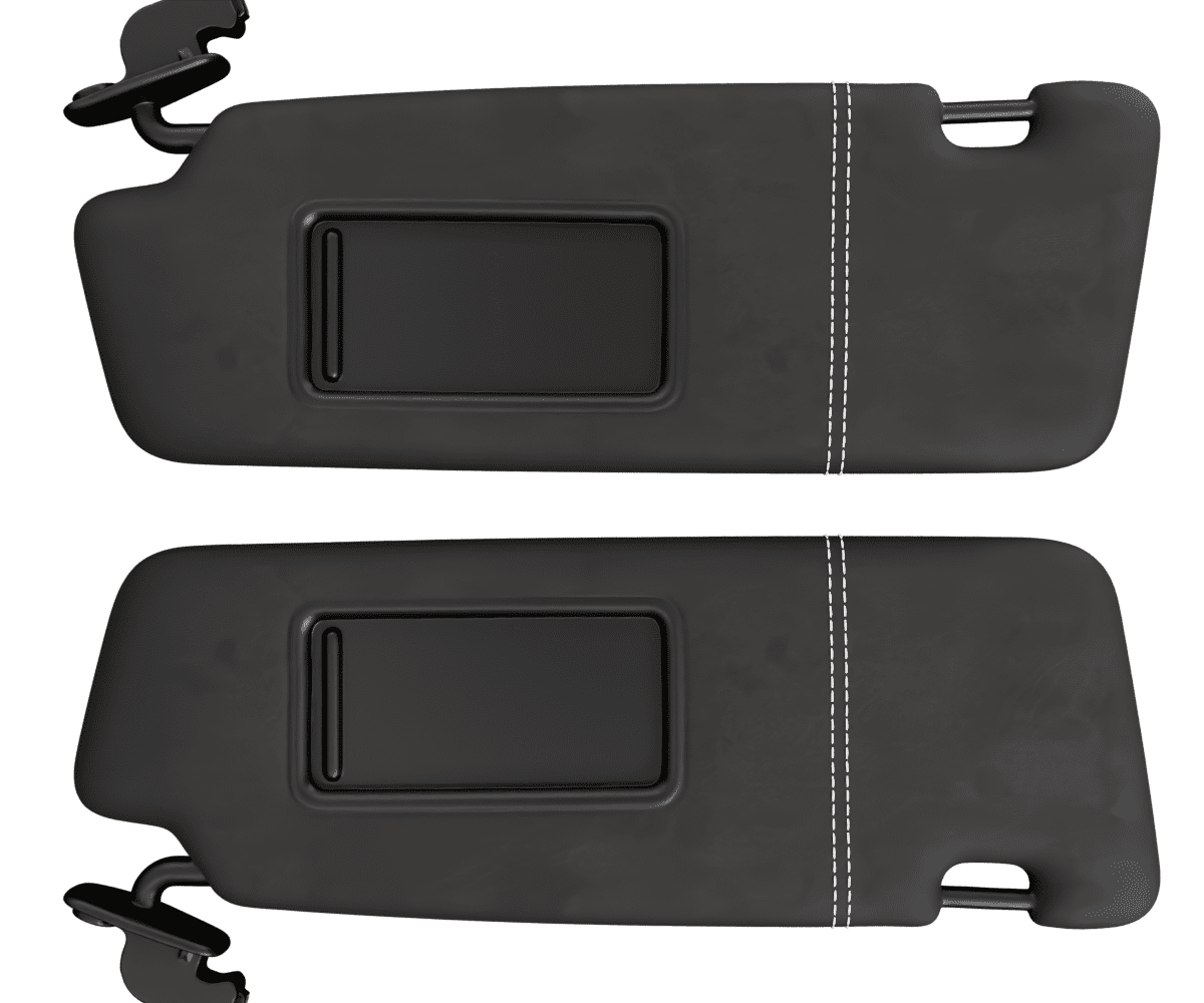 audi a4 Custom upholstered black Alcantara sun-visors with parallel stitching