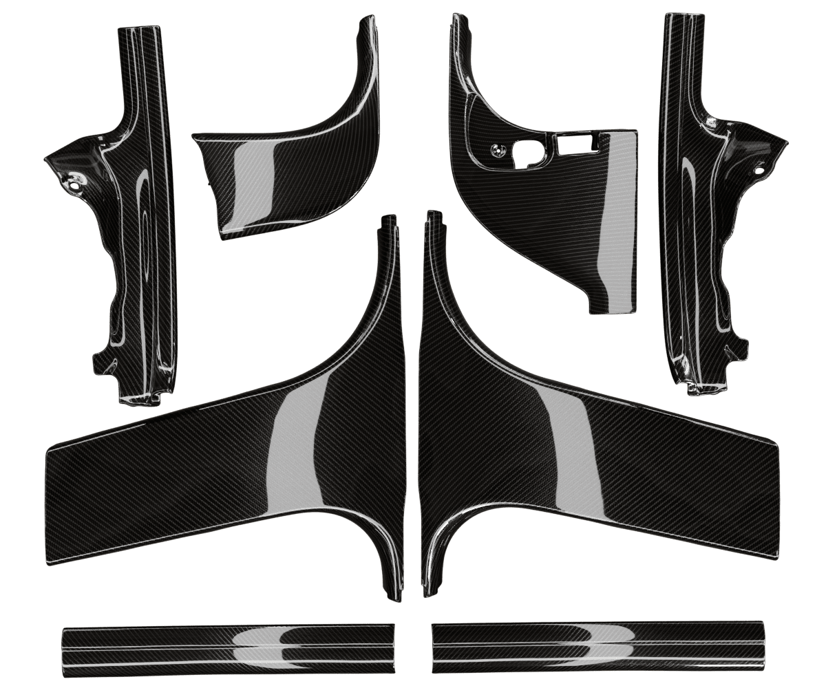 bmw e90 Carbon fiber door sill trim cover in a high gloss finish