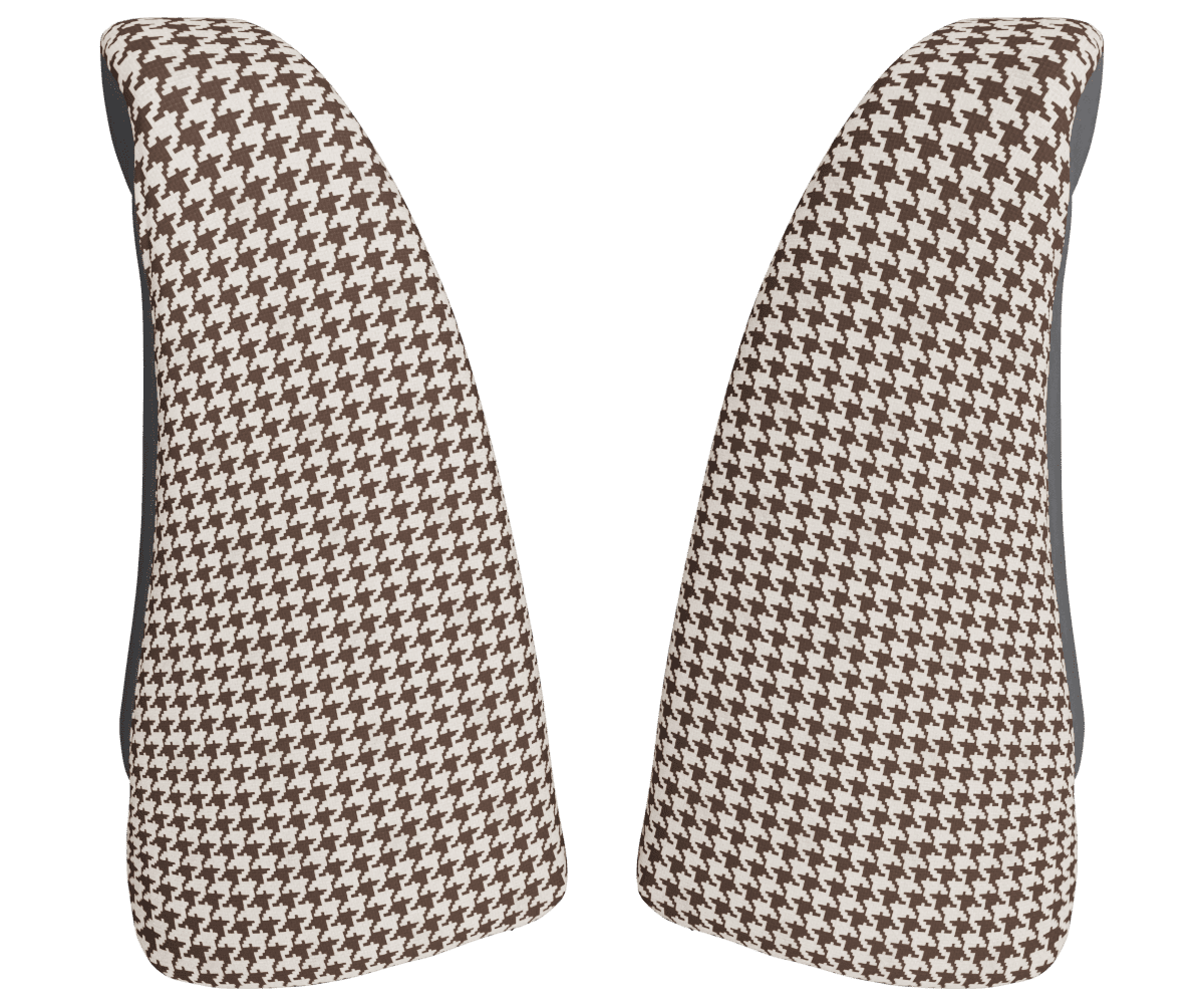 bmw e90 bolster set upholsered in custom woven houndstooth fabric