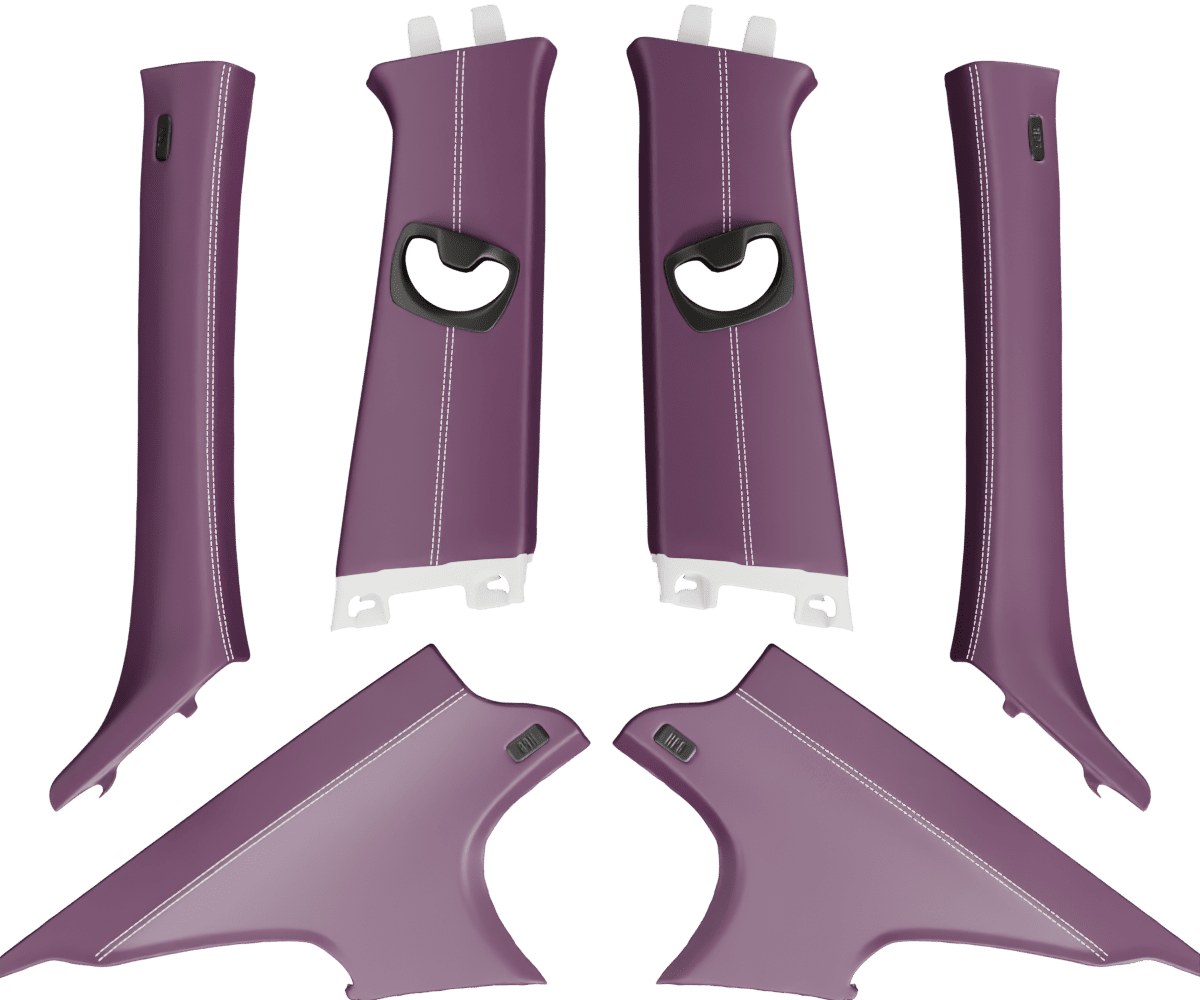 bmw e90 Premium Nappa leather pillar set with custom stitching