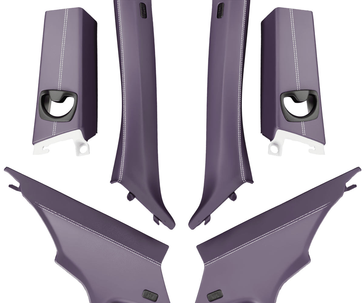 bmw e92 Premium Nappa leather pillars with custom stitching