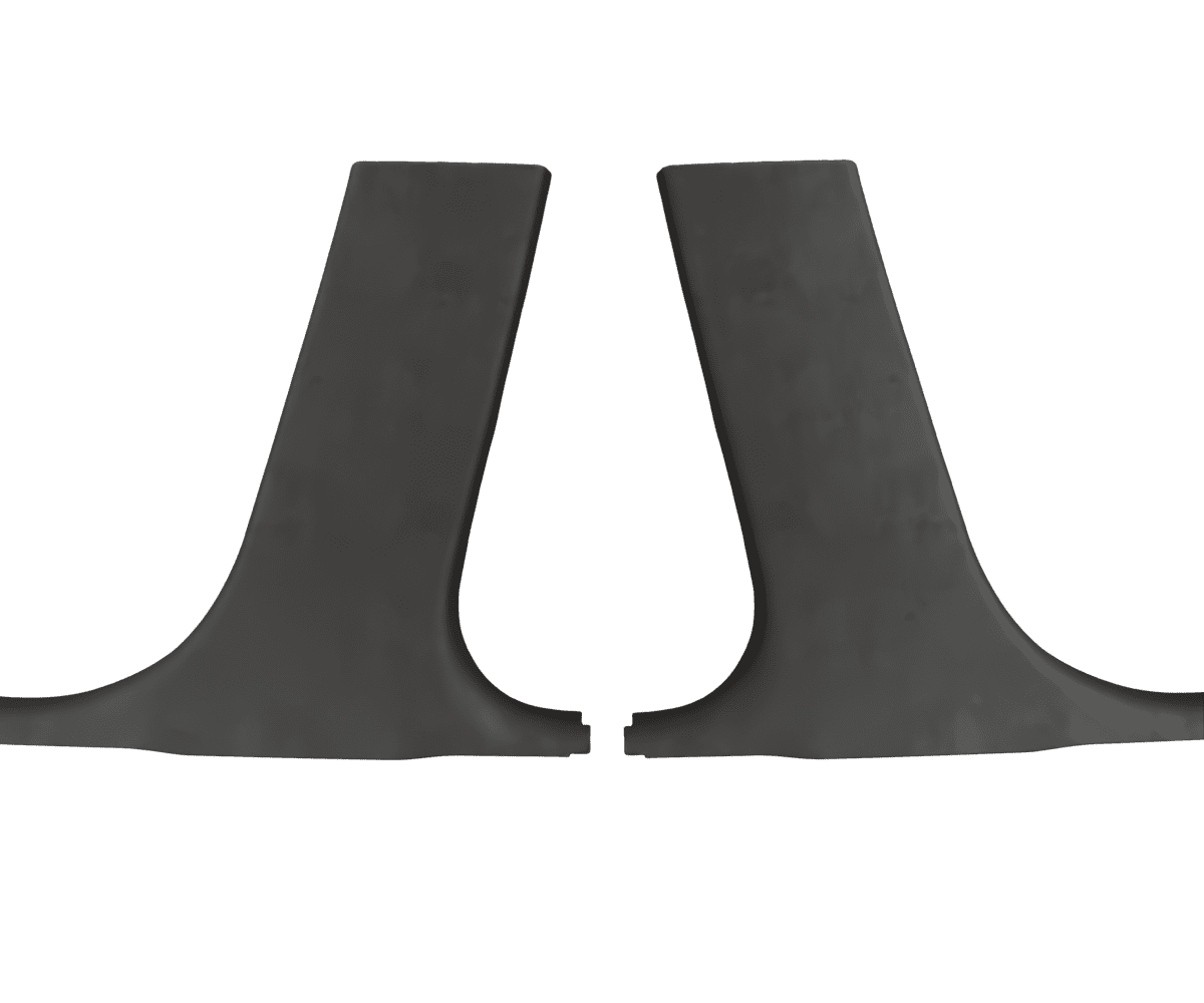 bmw e9x Custom upholstered black Alcantara lower b pillar set with parallel stitching