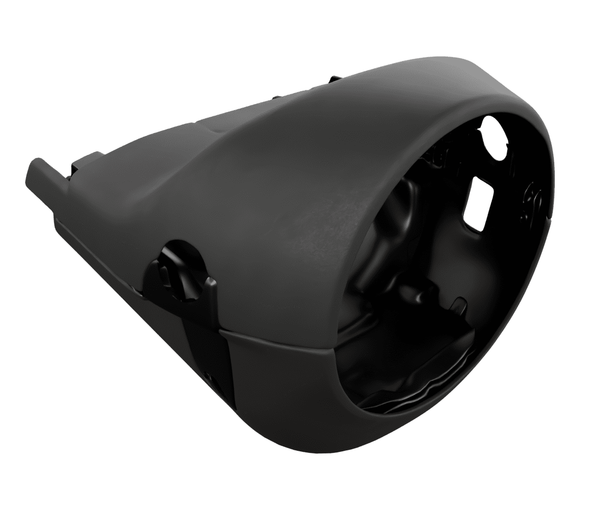 bmw e9x Custom upholstered black Alcantara steering column cover heated with parallel stitching