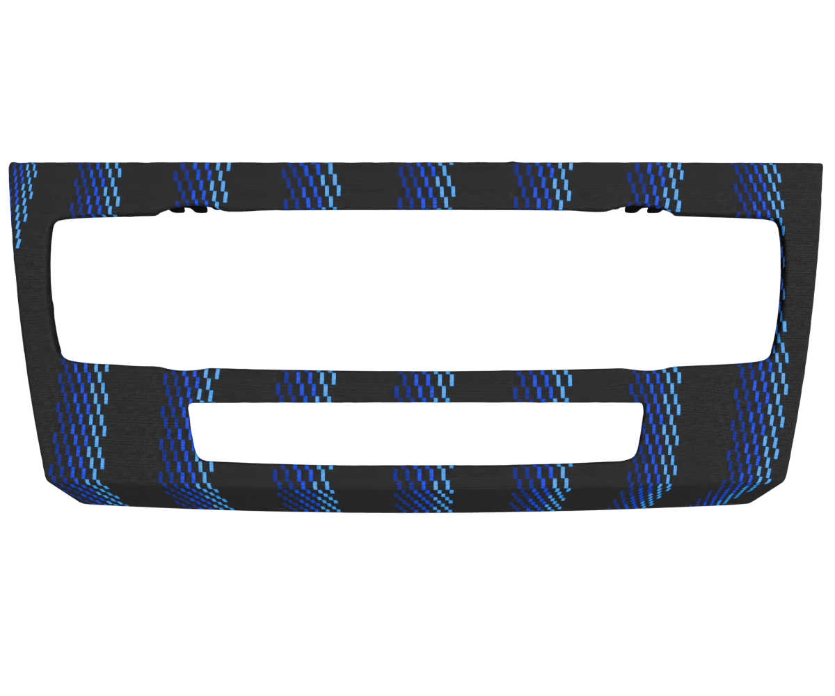 bmw e9x OEM non idrive ac cover with cutout wrapped in Mtech Blue fabric