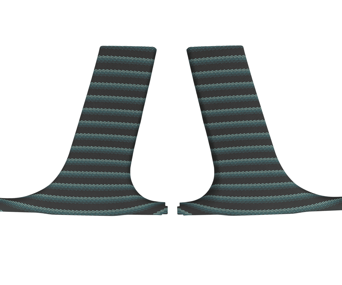 bmw e9x OEM lower b pillar set wrapped in 3 Mtech Green fabric