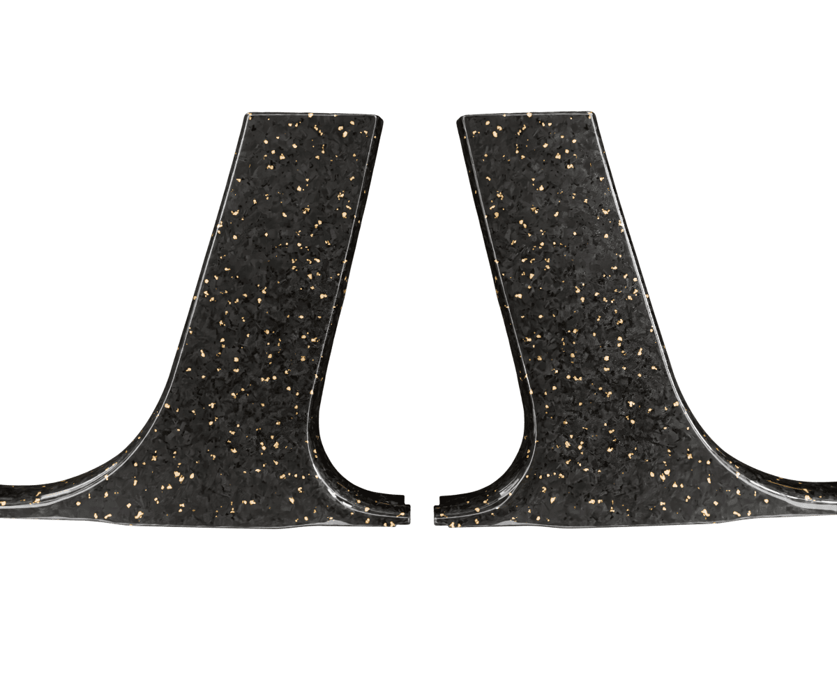 bmw e9x Forged carbon fiber lower b pillar set with colored flakes finished in high gloss