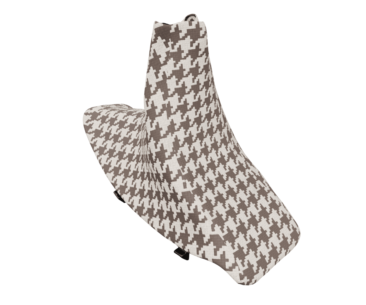 bmw e9x e brake boot upholsered in custom woven houndstooth fabric