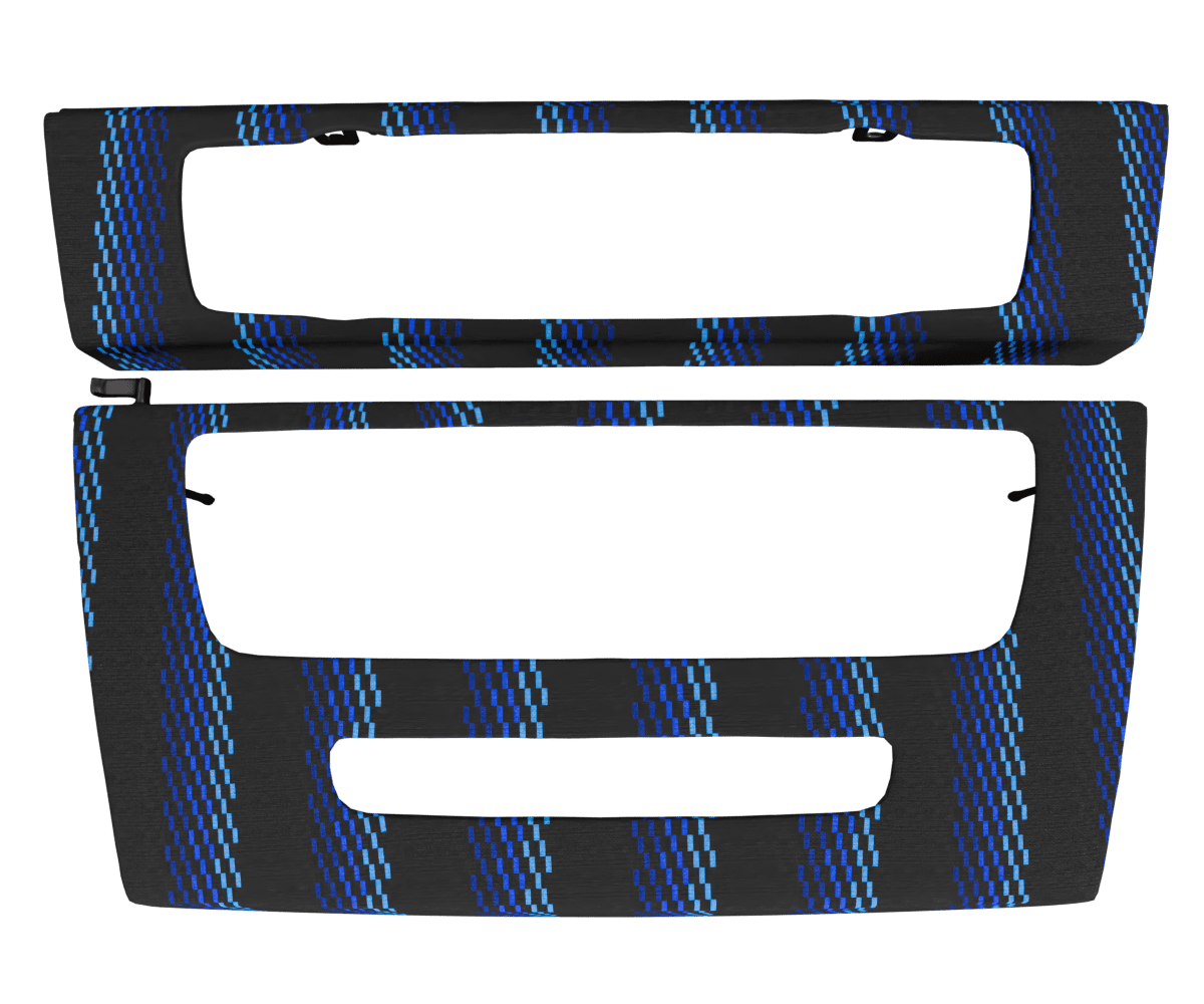 bmw e9x idrive OEM ac media panel cover bundle wrapped in 3 Mtech Blue fabric