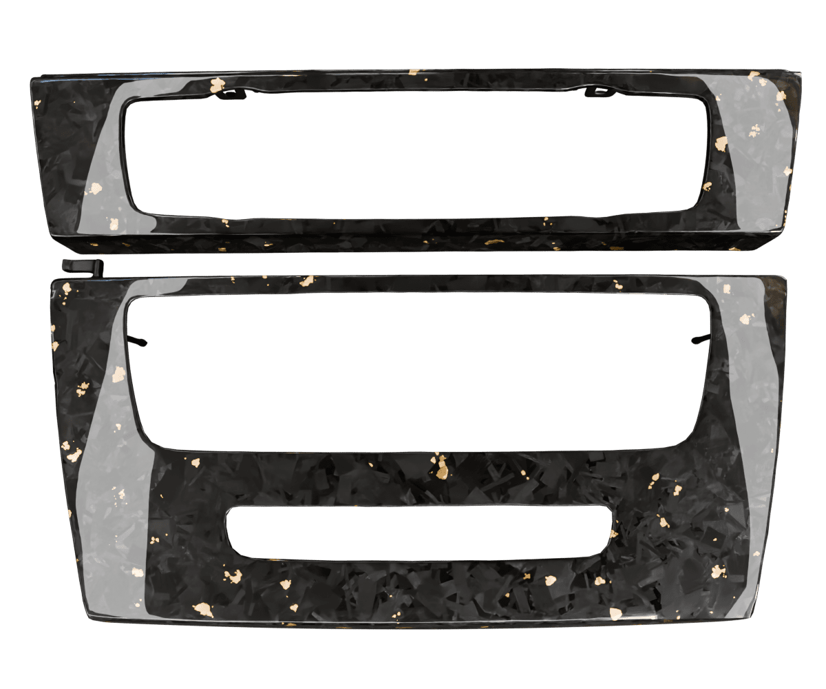 bmw e9x idrive Forged carbon fiber ac media panel cover bundle with colored flakes finished in high gloss