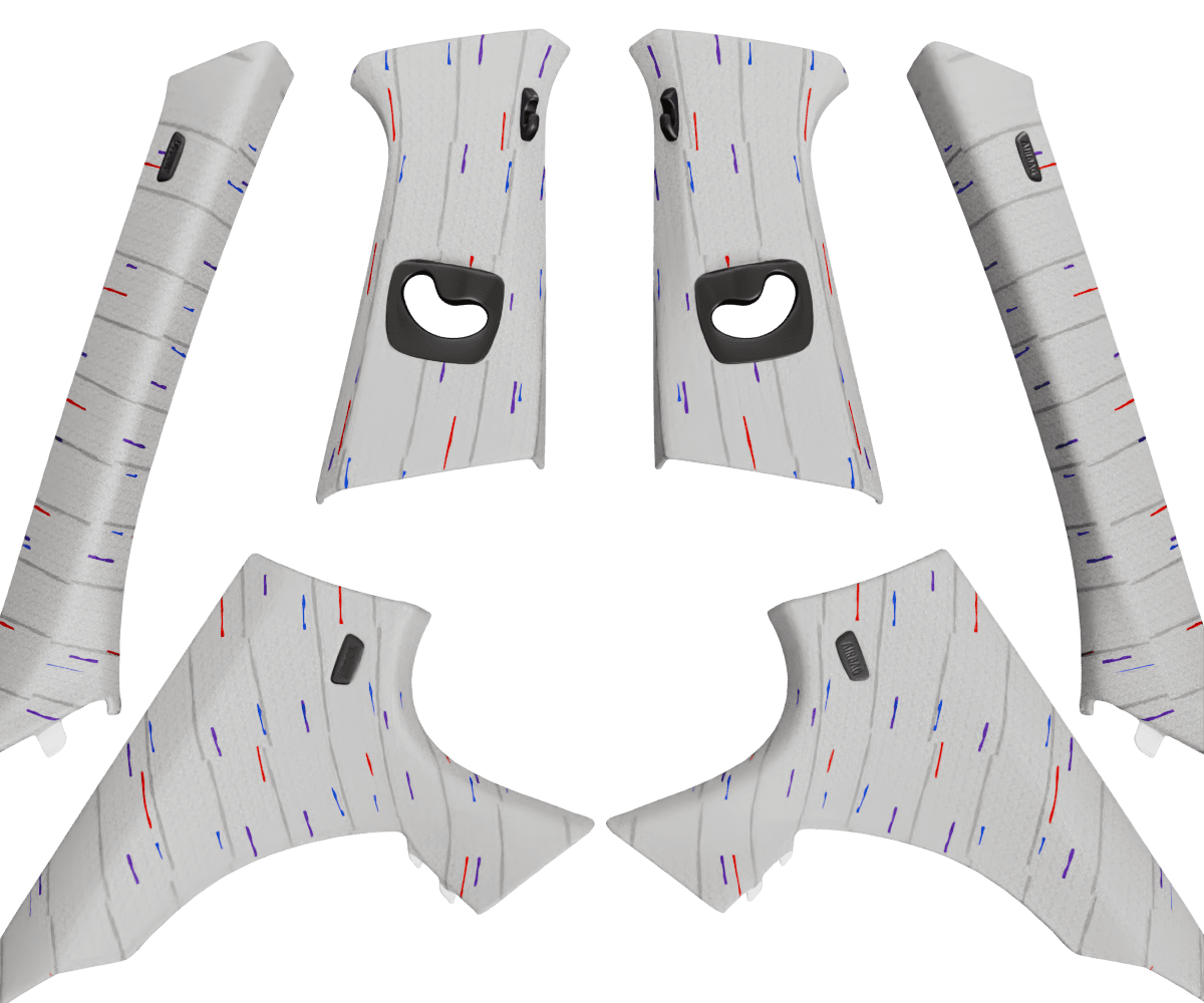 bmw f10 OEM pillars wrapped in 3 M Rain Grey