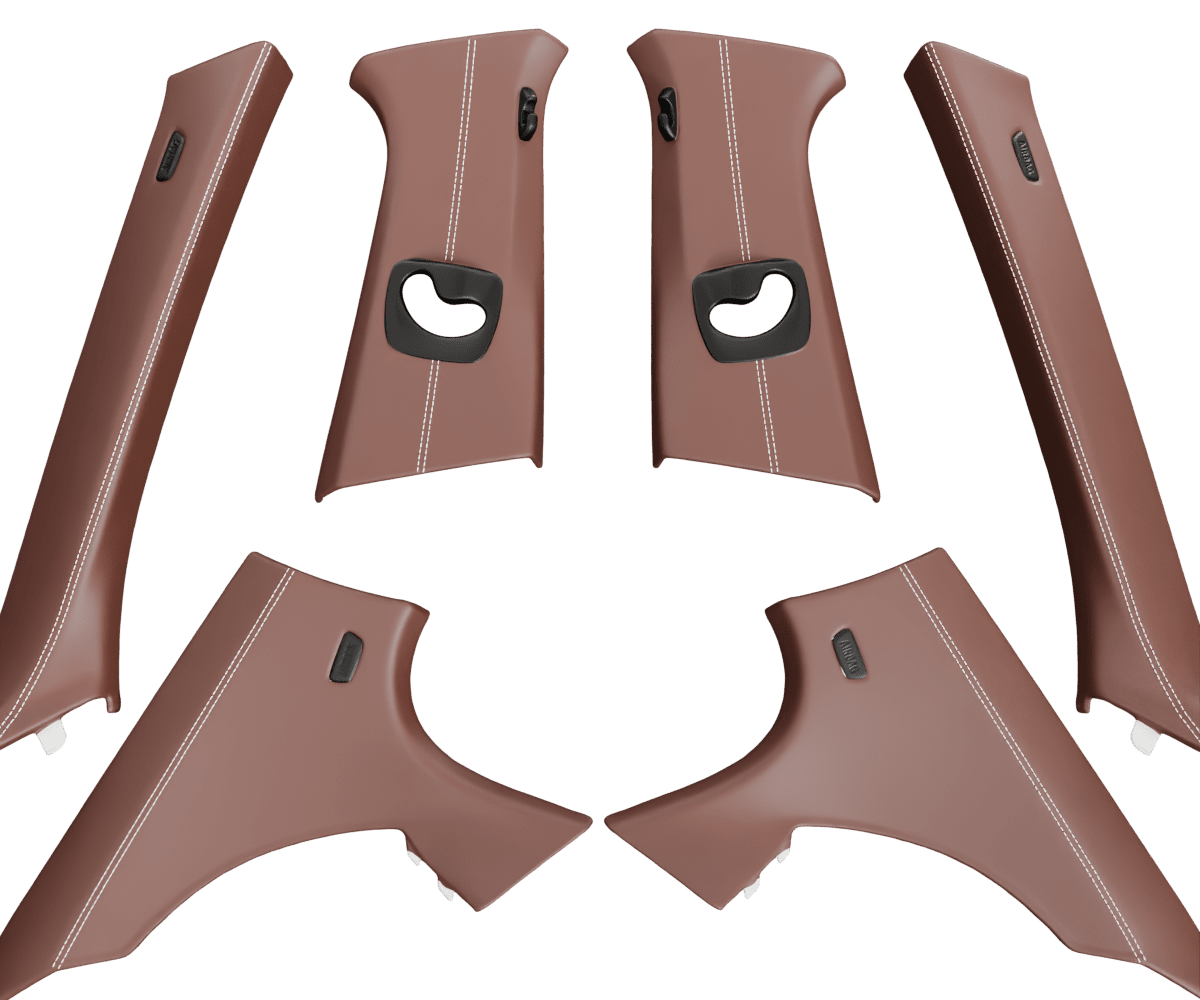 bmw f10 Premium Nappa leather pillars with custom stitching