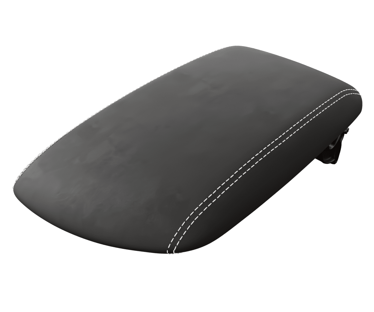 bmw f2x Custom upholstered black Alcantara arm rest console cover with parallel stitching