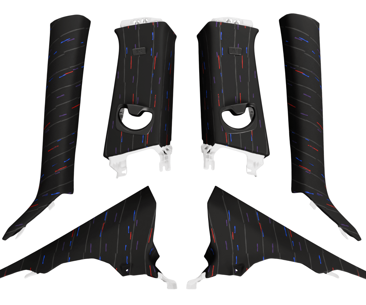 bmw f32 OEM pillars wrapped in 3 M Rain Black