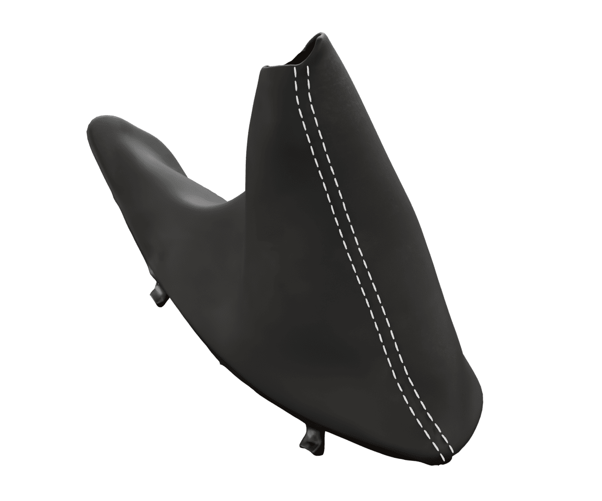 bmw f8x f3x Custom upholstered black Alcantara e brake boot with parallel stitching