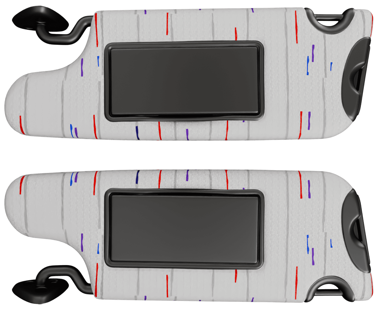 dodge challenger OEM sun visors wrapped in 3 M Rain Grey fabric