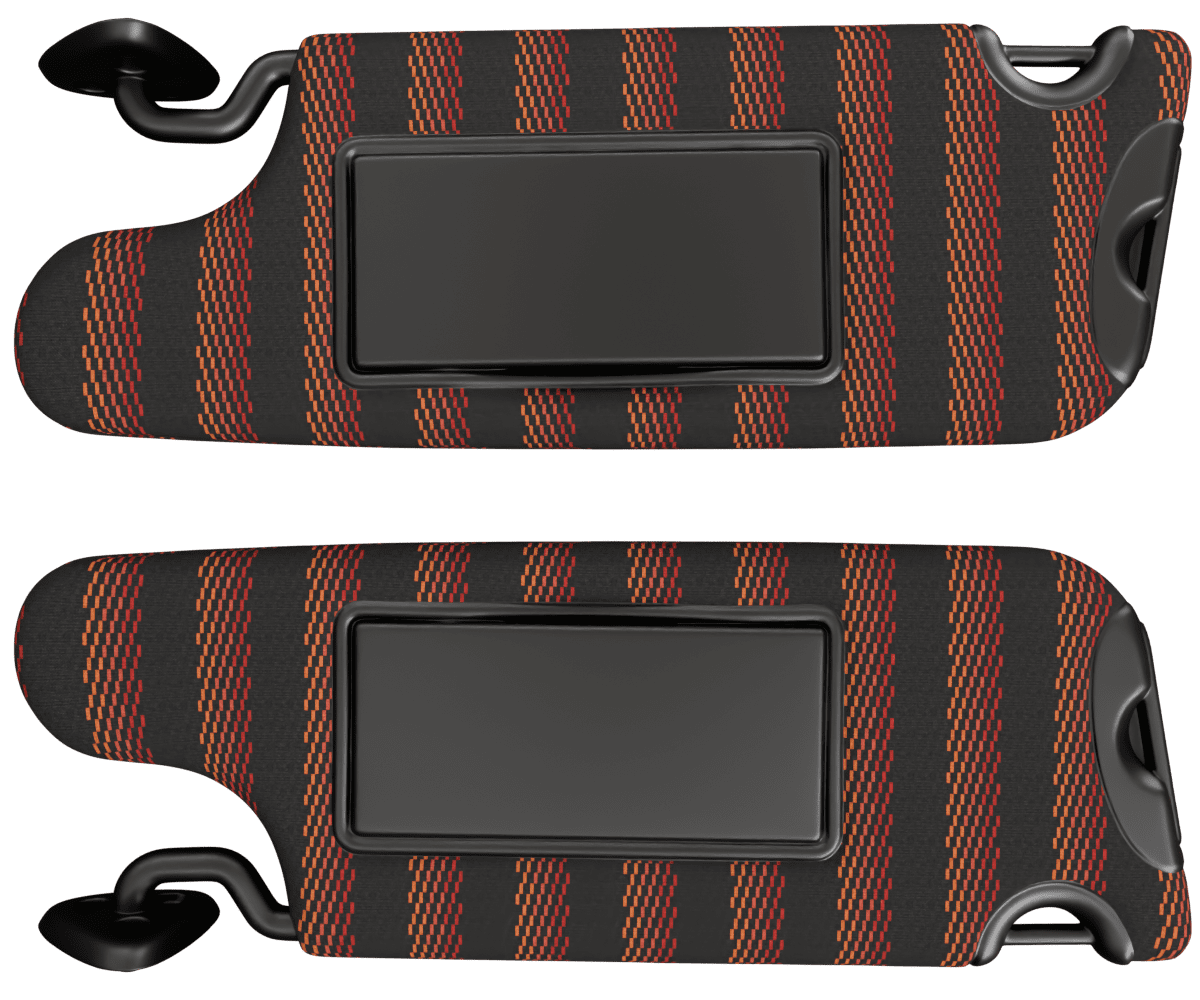 dodge challenger OEM sun visors wrapped in 3 Mtech Red fabric