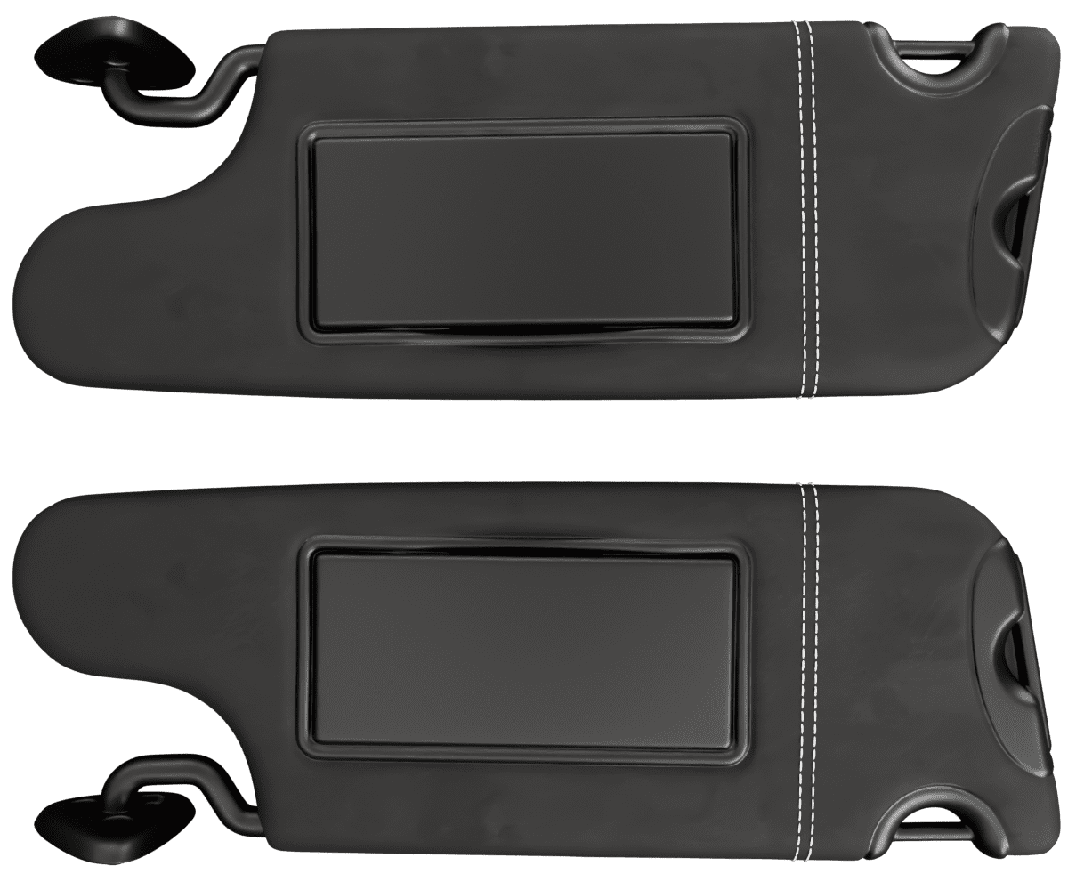 dodge-challenger Custom upholstered black Alcantara sun-visors with parallel stitching