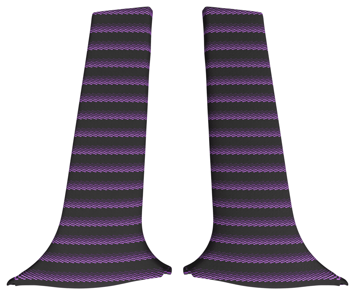 lexus is300 OEM lower b pillar set wrapped in 3 Mtech Purple fabric