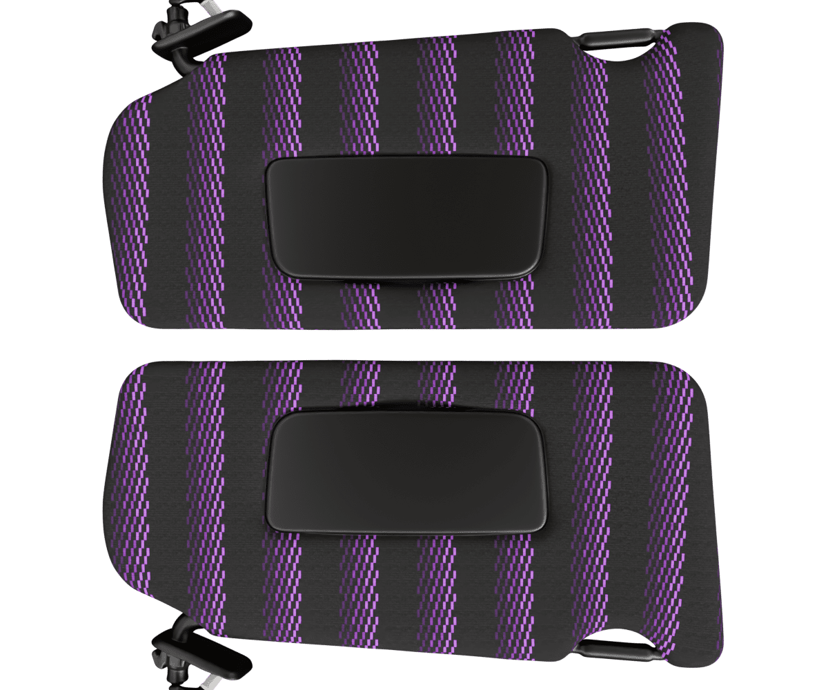 nissan maxima a35 OEM sun visors wrapped in 3 Mtech Purple fabric