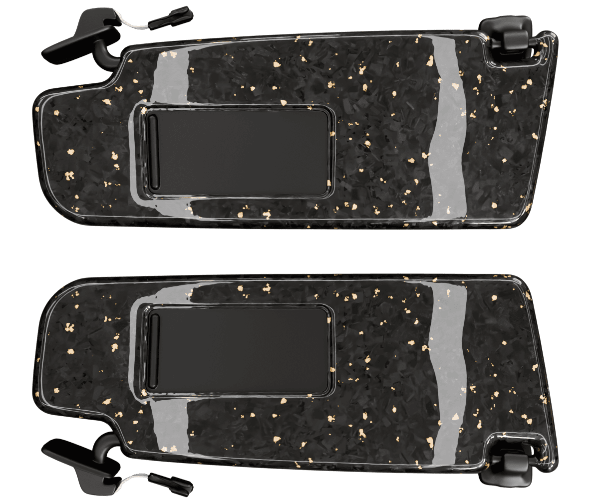 Volkswagen golf Forged carbon fiber sun-visors with colored flakes finished in high gloss