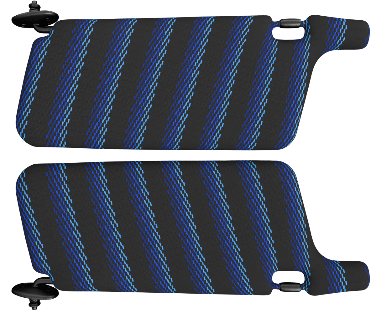 acura integra OEM sun visors wrapped in 3 Mtech Blue fabric