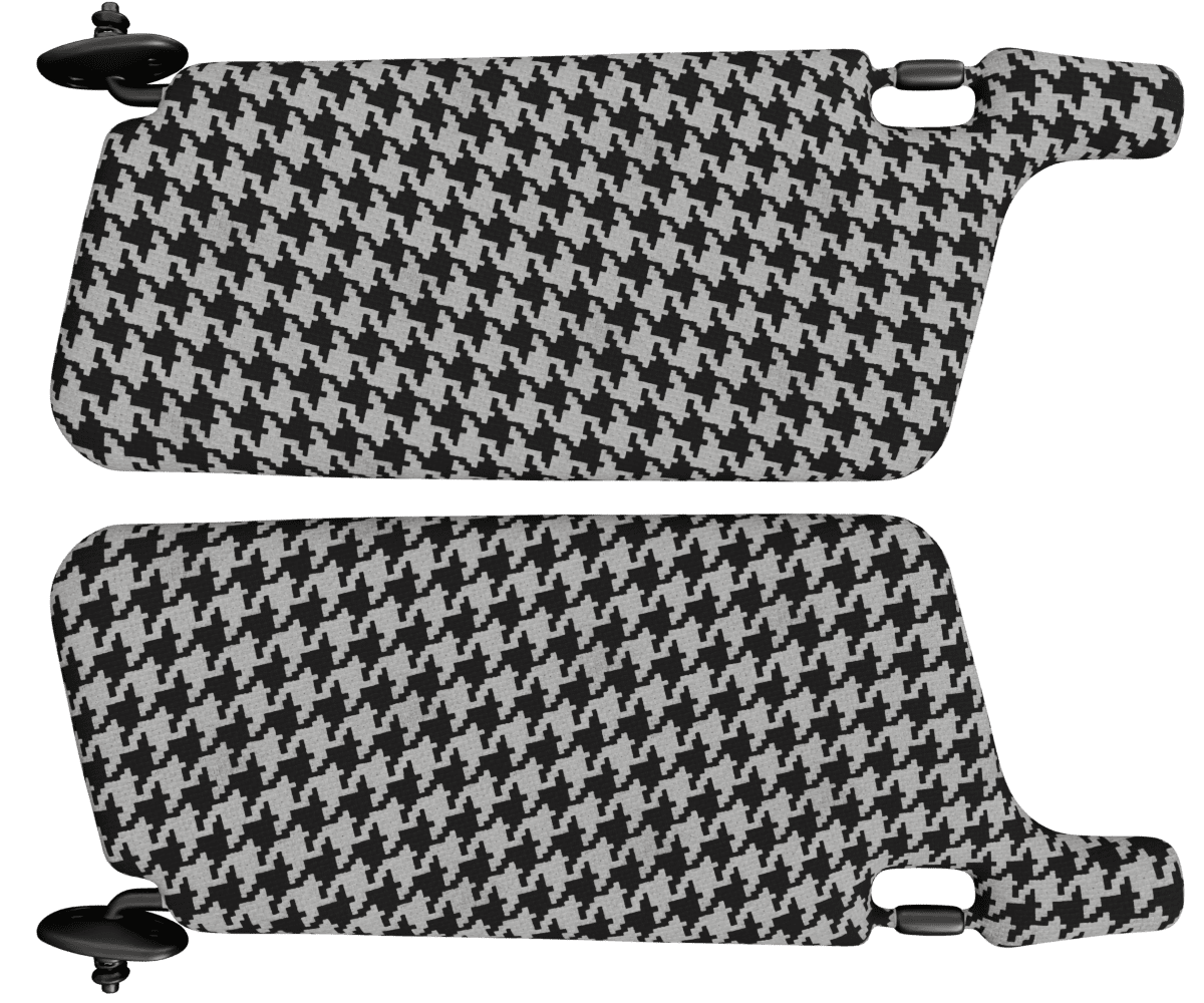 acura integra sun visors in custom woven houndstooth fabric (Grey)