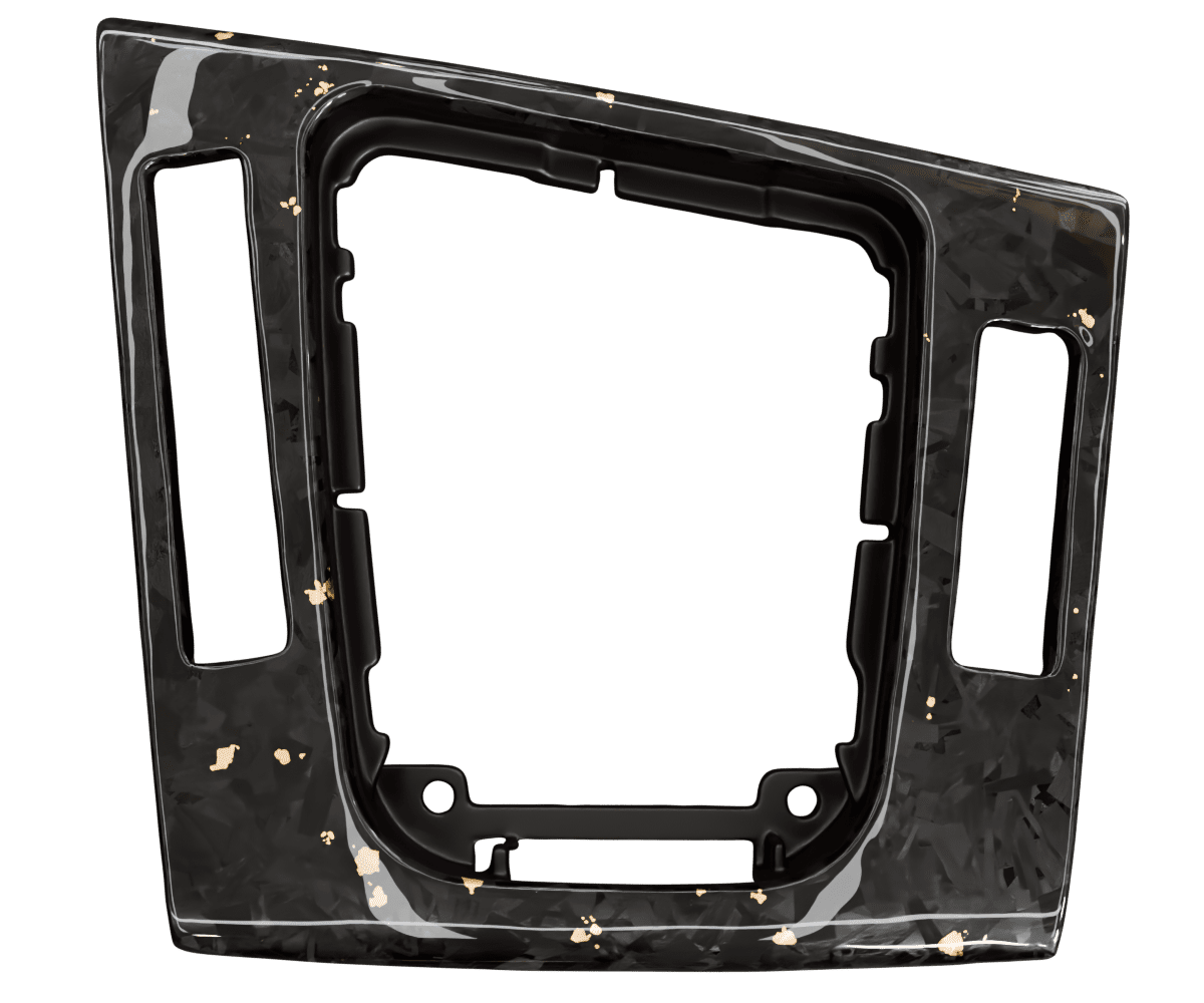 bmw e46 Forged carbon fiber center console with colored flakes finished in high gloss