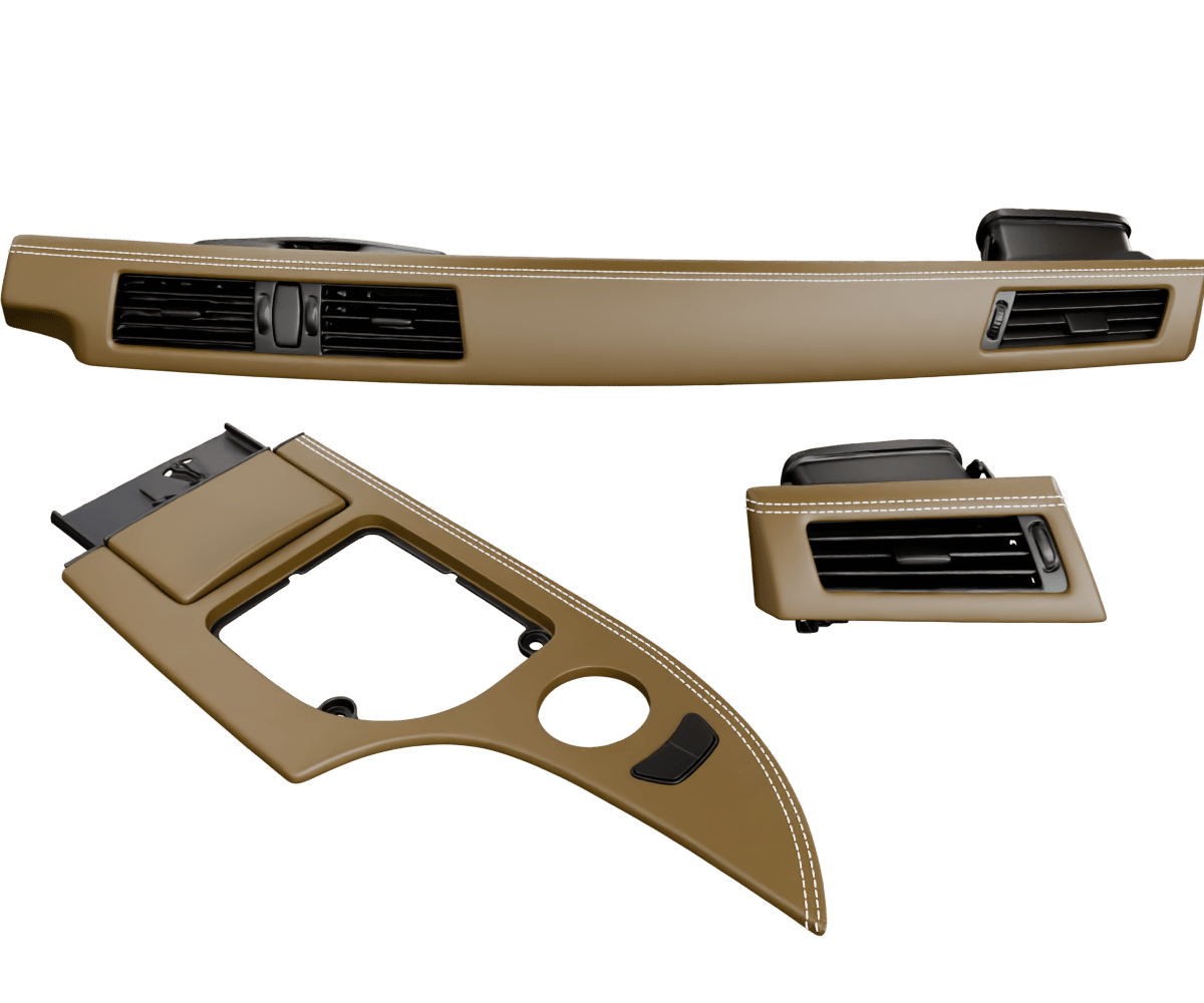 bmw e6x Premium Nappa leather wood trim set with custom stitching