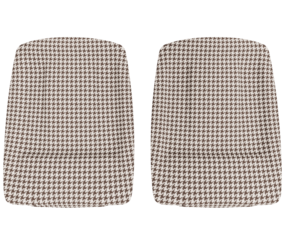 bmw e90 e91 e92 seat back cover upholsered in custom woven houndstooth fabric