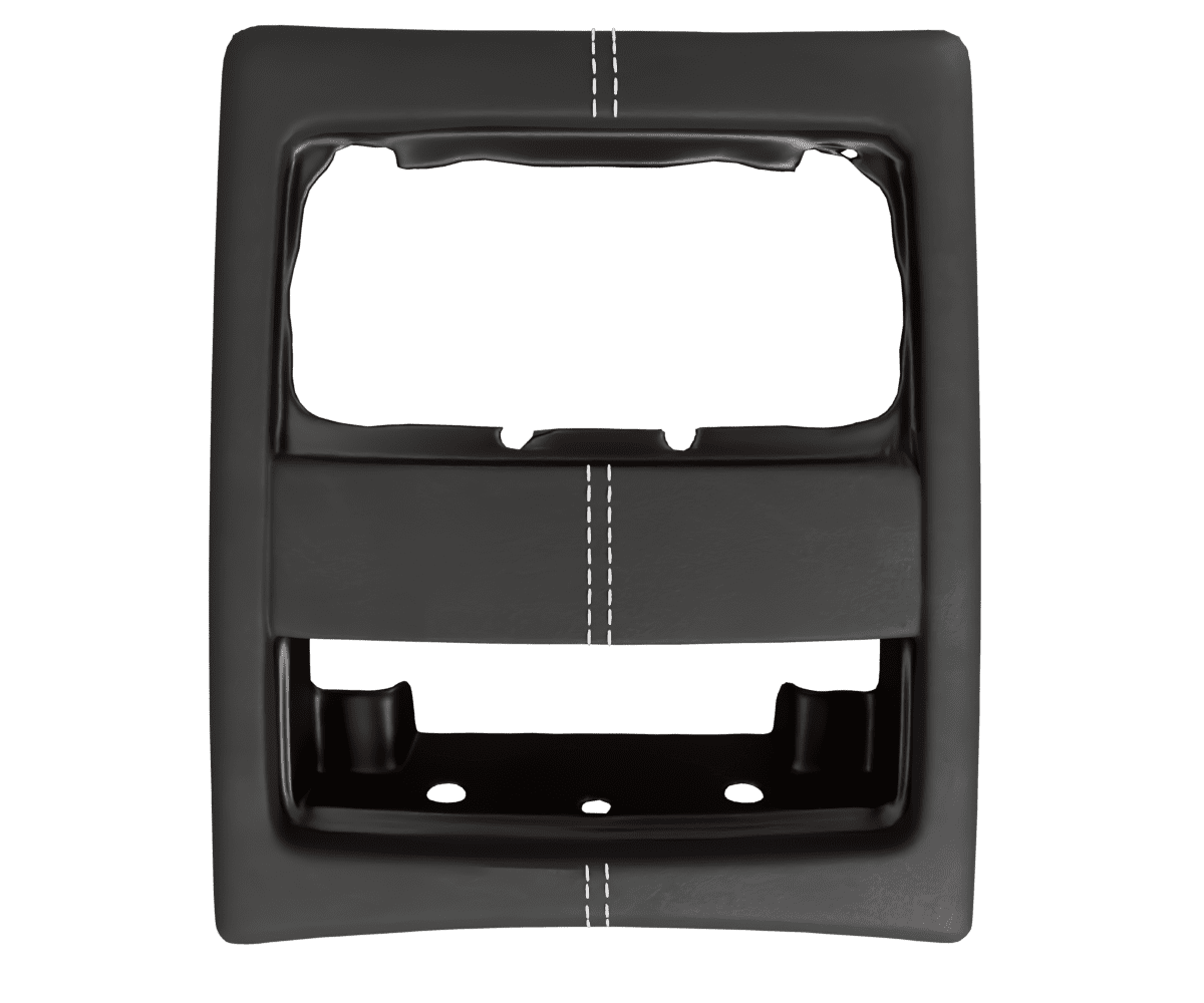 bmw e9x Custom upholstered black Alcantara rear center vent with parallel stitching