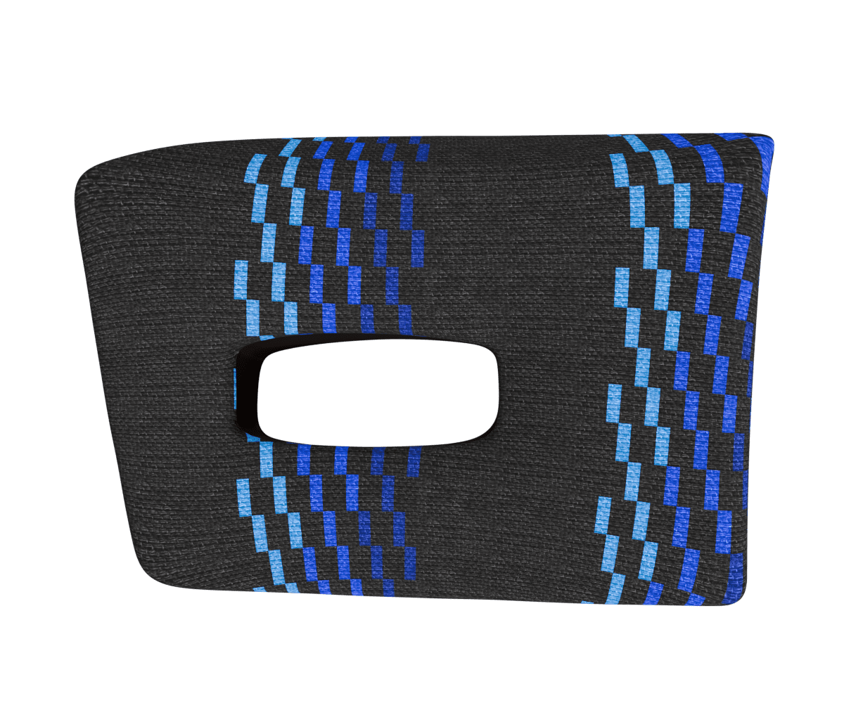 bmw e9x OEM key fob cover wrapped in 3 Mtech Blue fabric