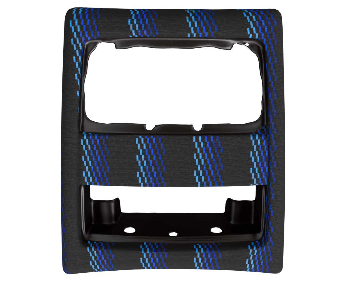 bmw e9x OEM rear center vent wrapped in 3 Mtech Blue fabric
