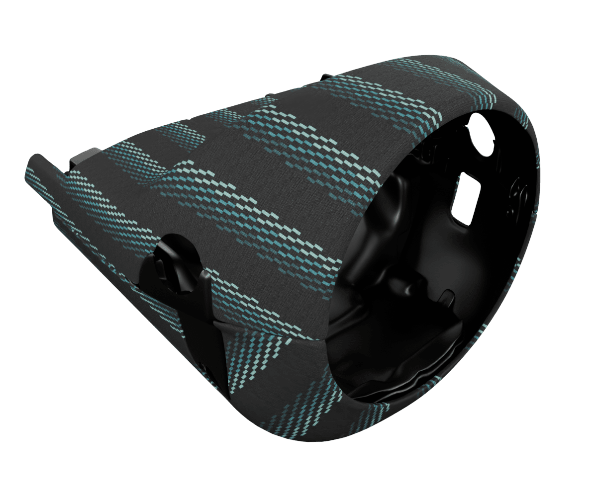 bmw e9x OEM steering column cover heated wrapped in 3 Mtech Green fabric