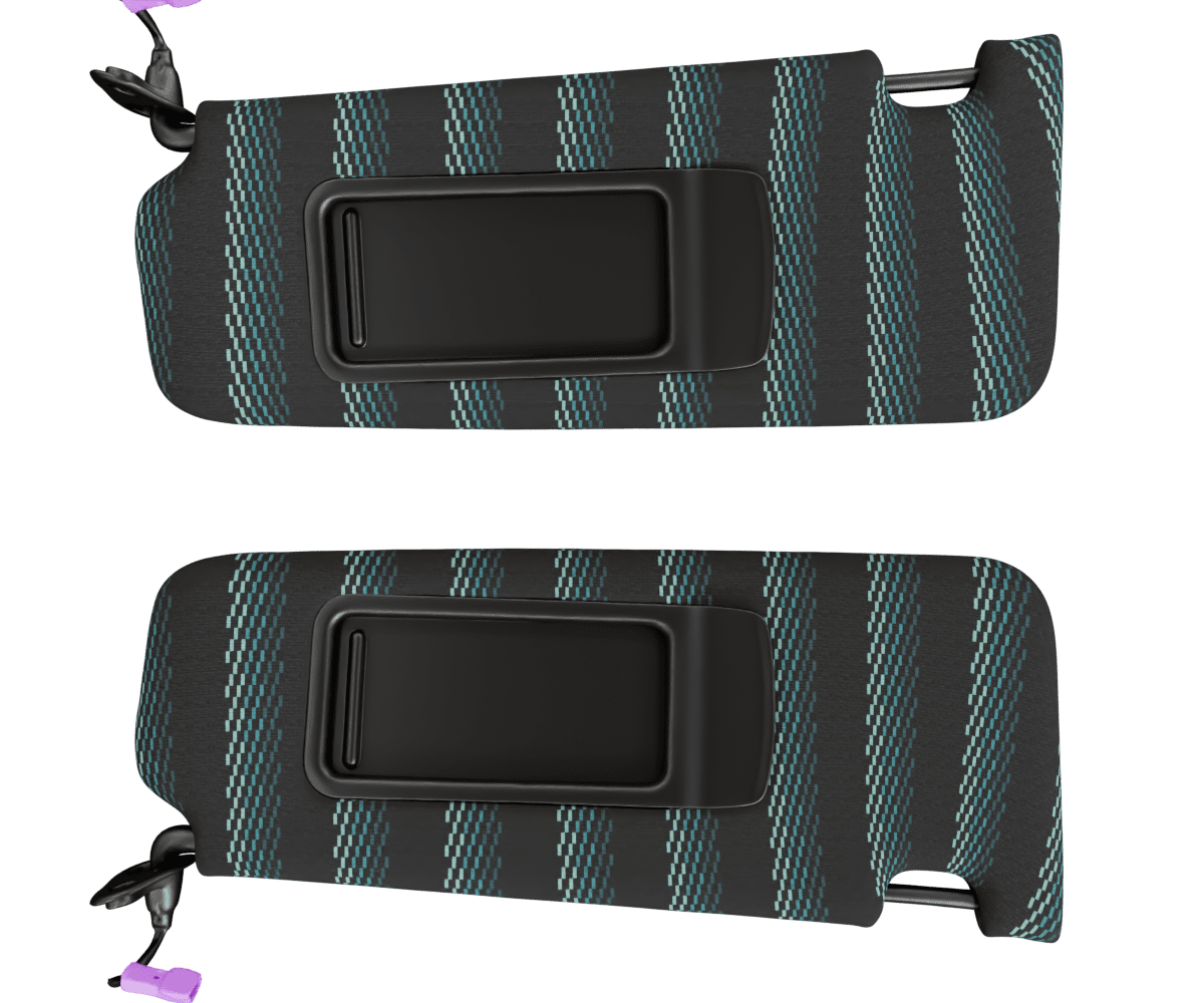 bmw e9x OEM sun visors wrapped in 3 Mtech Green fabric