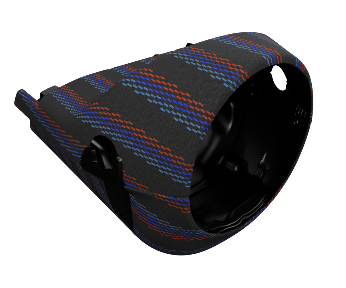 bmw e9x OEM steering column cover wrapped in 3 Mtech M Black fabric