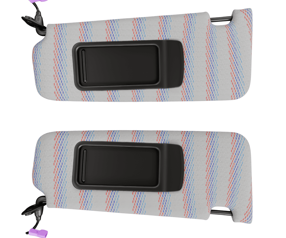 bmw e9x OEM sun visors wrapped in 3 Mtech M Grey fabric