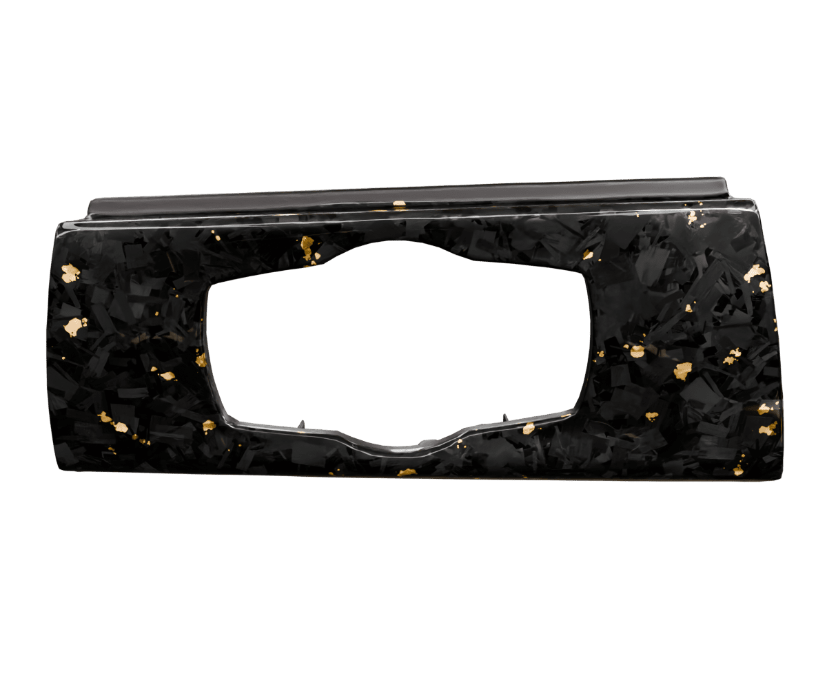 bmw e9x Forged carbon fiber headlight switch cover with colored flakes finished in high gloss