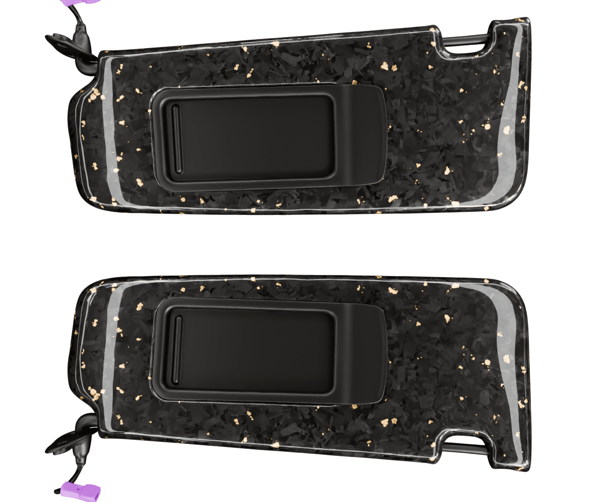 bmw e9x Forged carbon fiber sun visors with colored flakes finished in high gloss