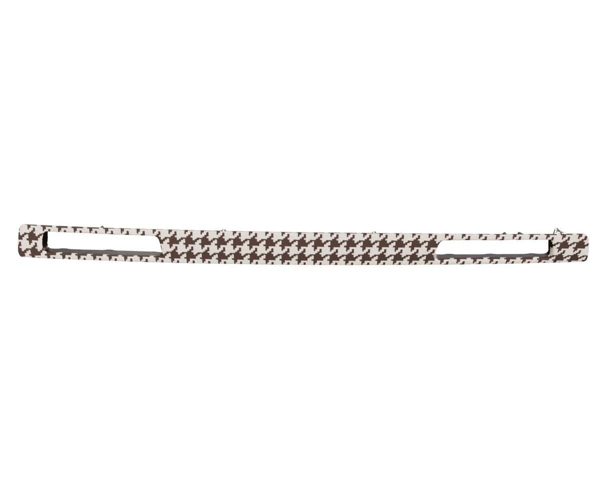 bmw e9x cup holder cover upholsered in custom woven houndstooth fabric