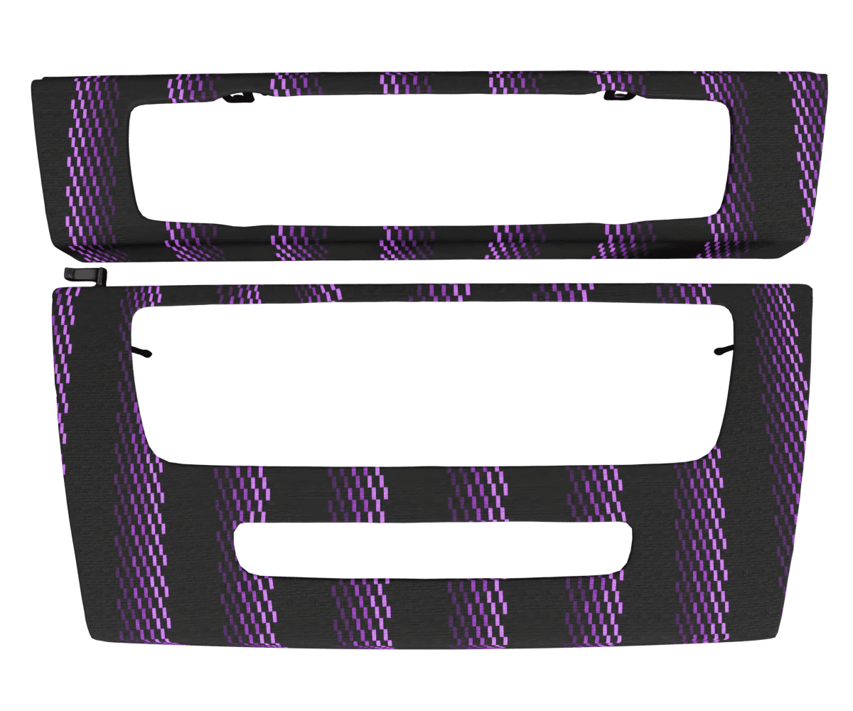 bmw e9x idrive OEM ac media panel cover bundle wrapped in 3 Mtech Purple fabric