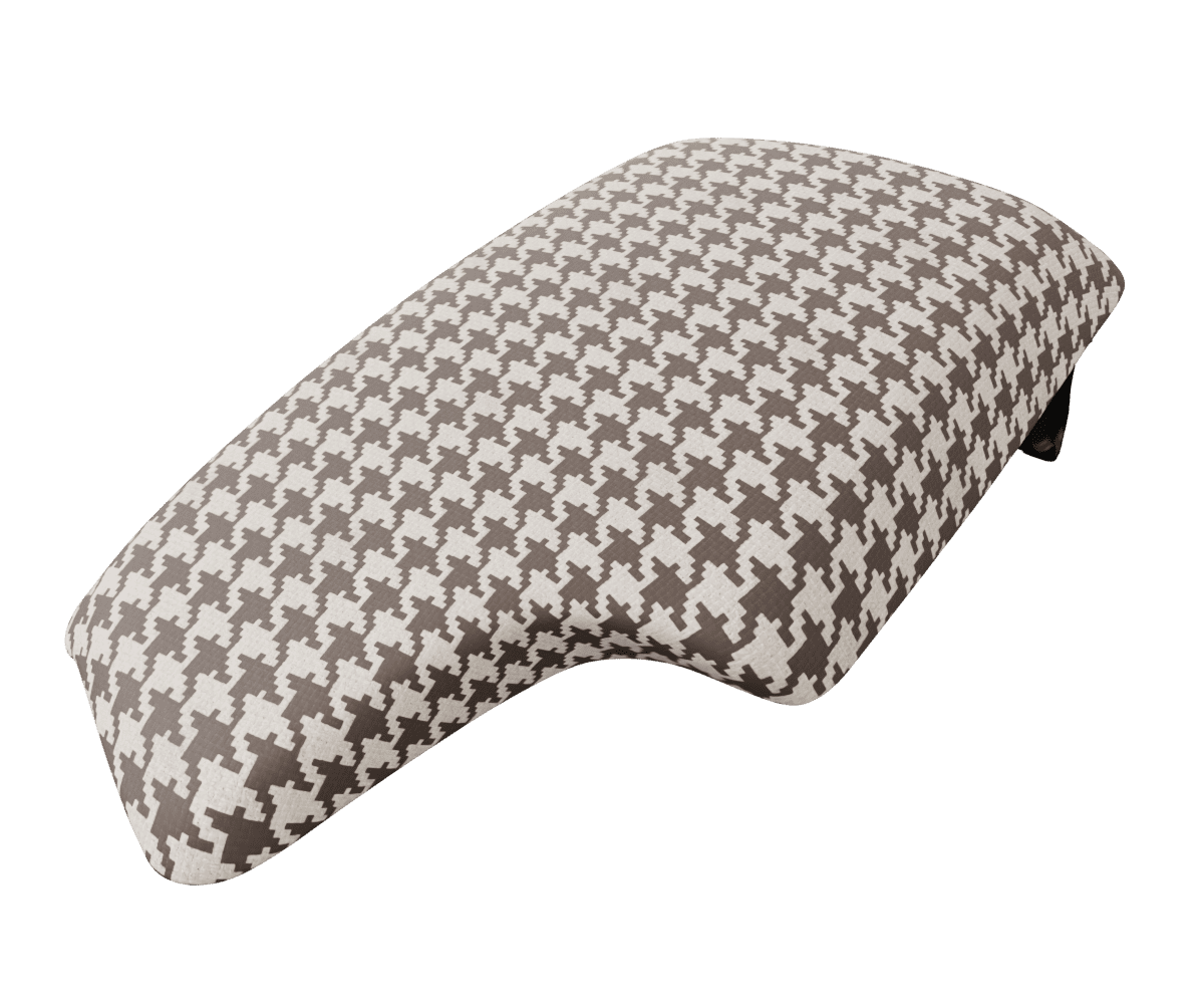 bmw f8x f3x arm rest console cover upholstered in custom woven houndstooth fabric