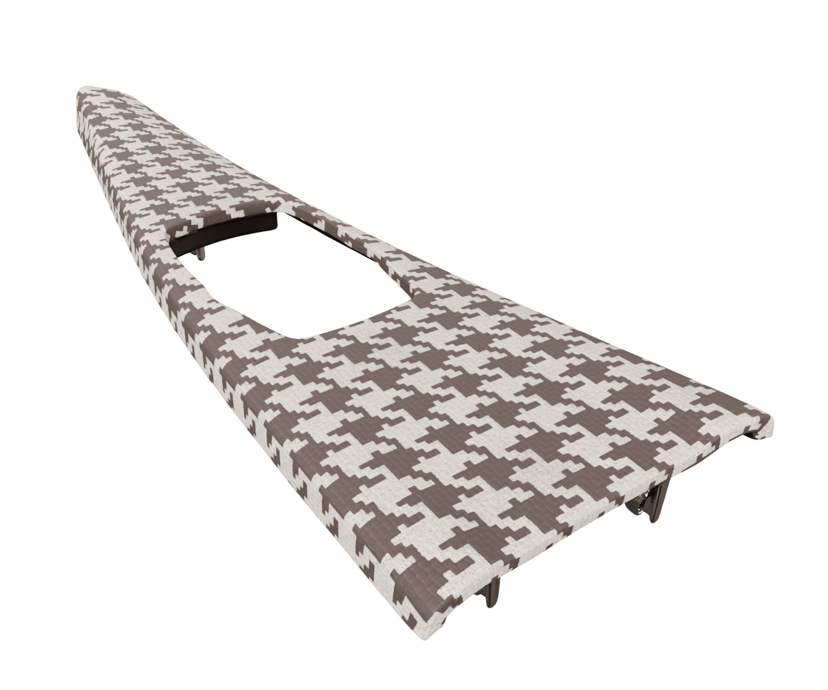 bmw f8x f3x center console wood trim upholstered in custom woven houndstooth fabric