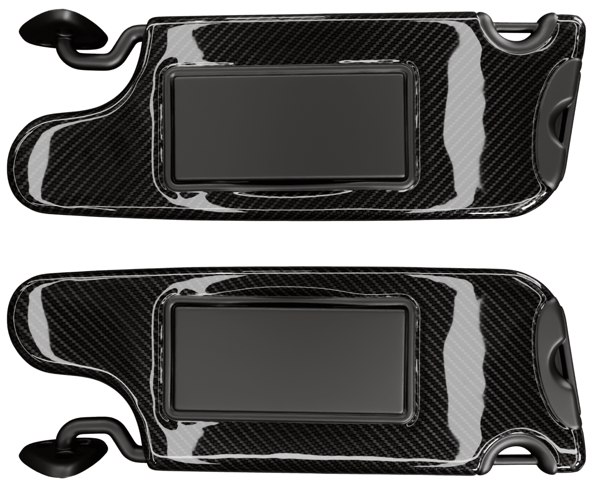 dodge-challenger Carbon fiber sun-visors in a high gloss finish