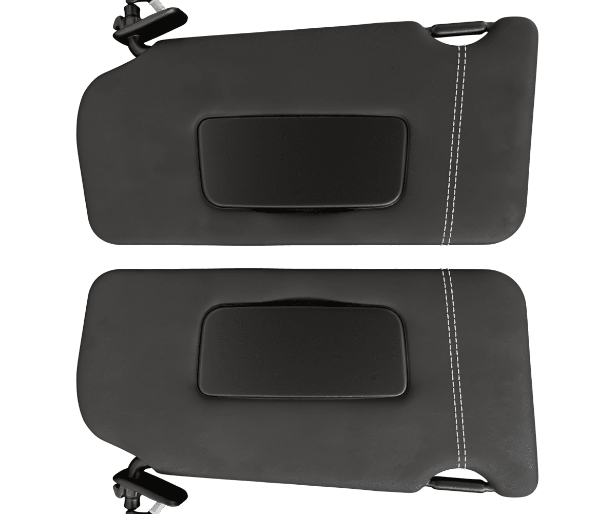 nissan maxima a35 Custom upholstered black Alcantara sun visors with parallel stitching