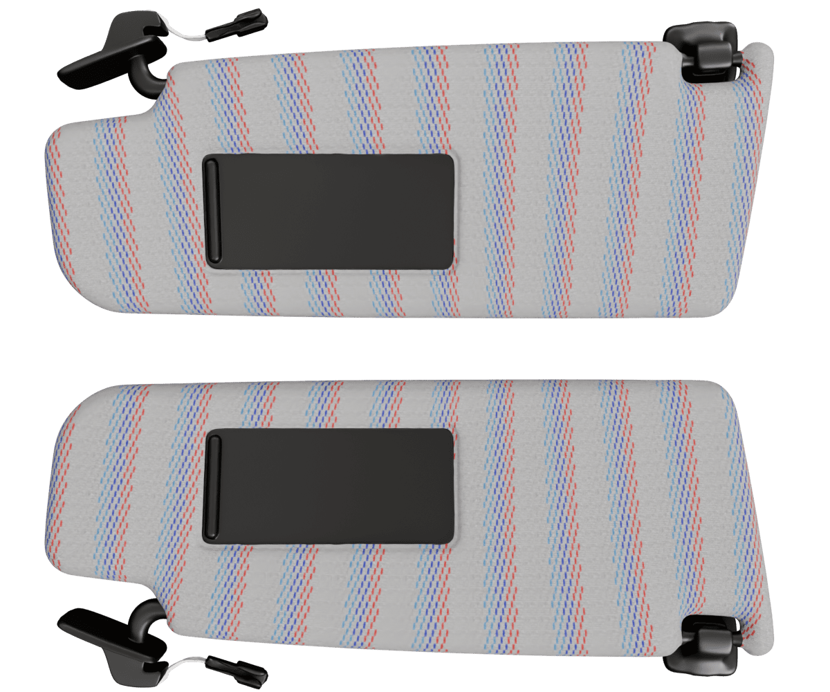 Volkswagen golf OEM sun visors wrapped in 3 Mtech M Grey fabric